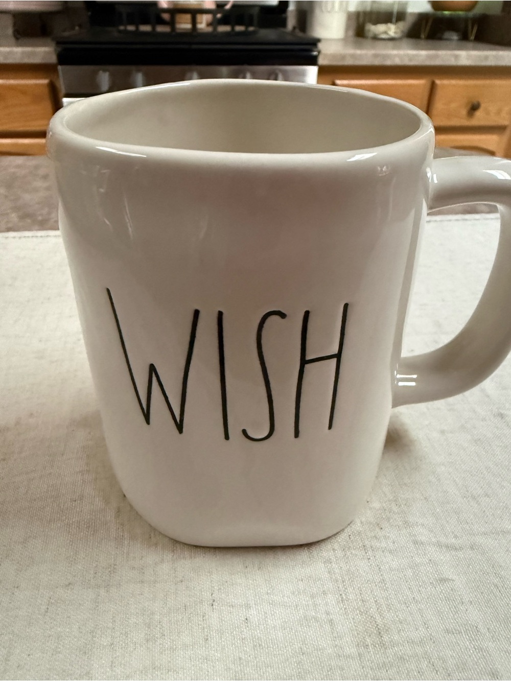 Rae Dunn White 'Wish' Ceramic Coffee Mug